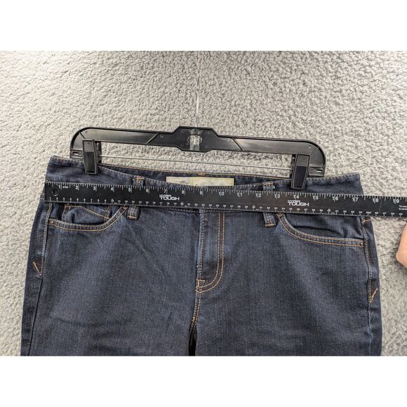 Ann Taylor LOFT Women's size 10 Dark Wash Denim Flare Jeans - Picture 10 of 14